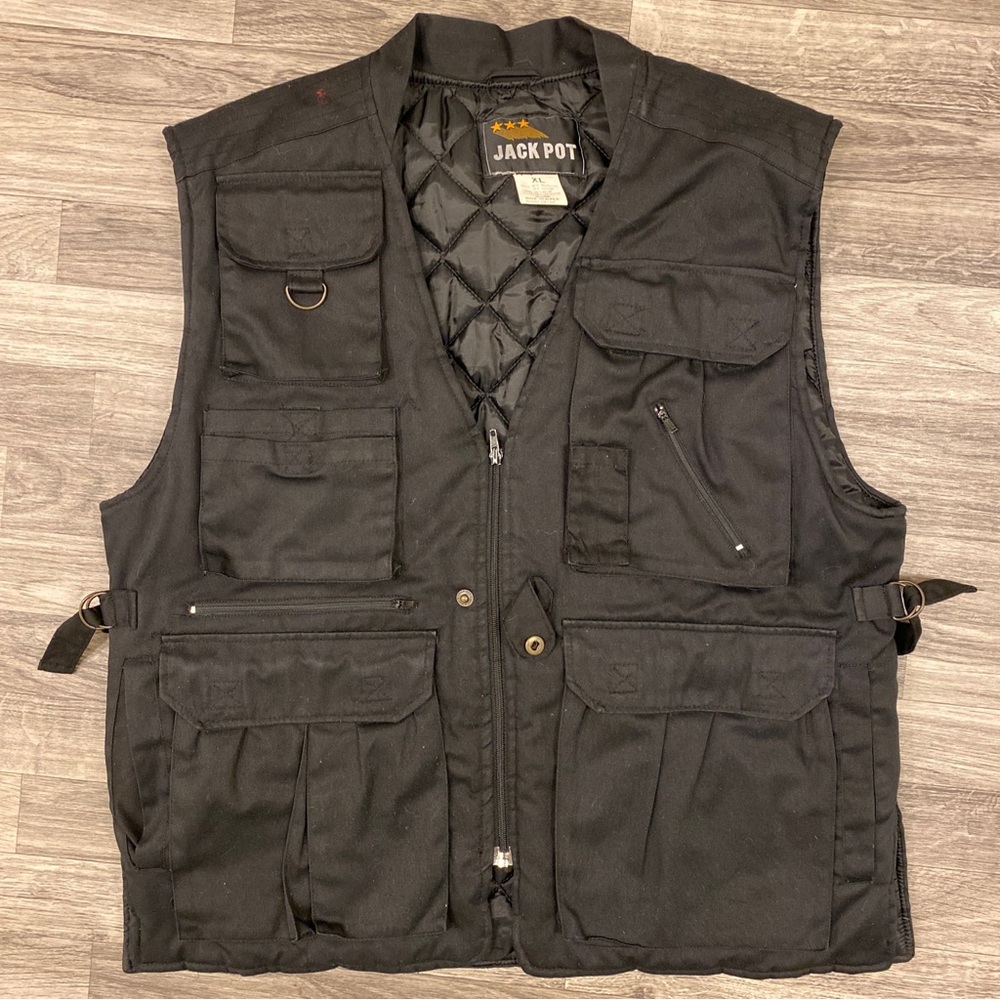 ‘90s VTG Tactical Combat Vest XL Measurement Good Condition Blk Quilted liner